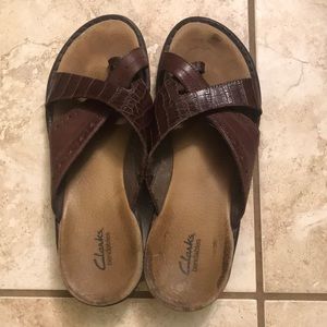 Clarks Bendables Brown Leather Sandals